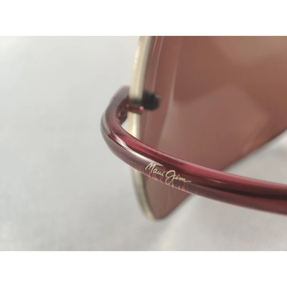 Maui Jim Splash MJ-577 Rimless Polarized Sunglasses Red Bronze Lens Japan + Case